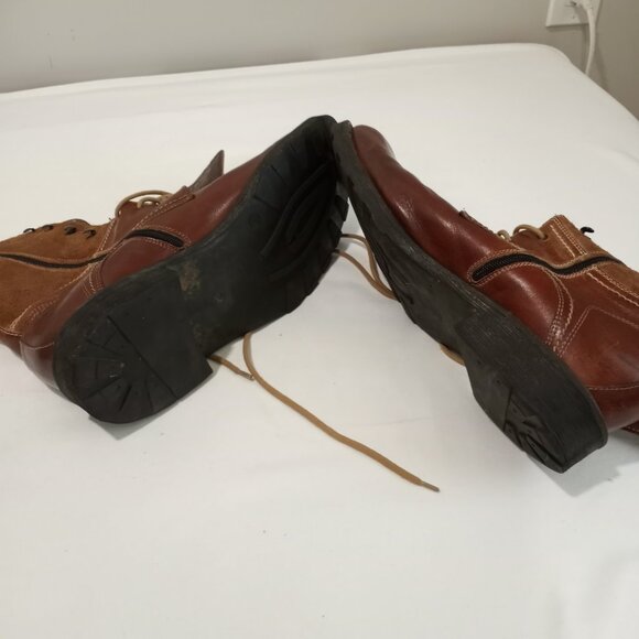 KENNETH COLE REACTION BROWN LEATHER LACE UP ANKLE BOOTS MEN SIZE 13 - Picture 10 of 12